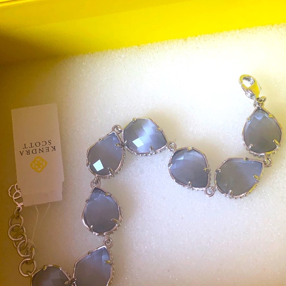 NWT Kendra Scott RARE & RETIRED Brynn Bracelet Slate & Silver So Beautiful! - Picture 7 of 14